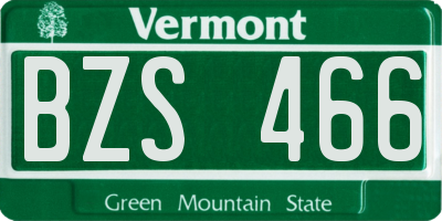 VT license plate BZS466
