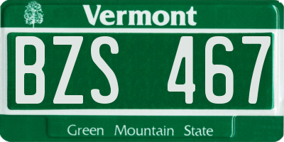 VT license plate BZS467