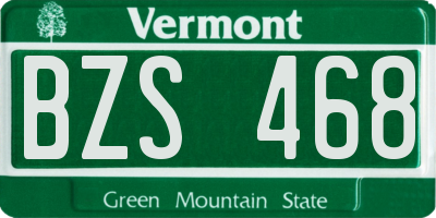 VT license plate BZS468