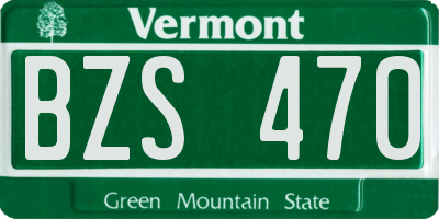 VT license plate BZS470