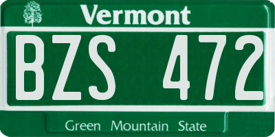 VT license plate BZS472
