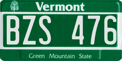 VT license plate BZS476