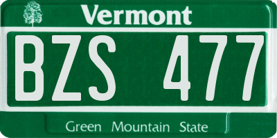 VT license plate BZS477