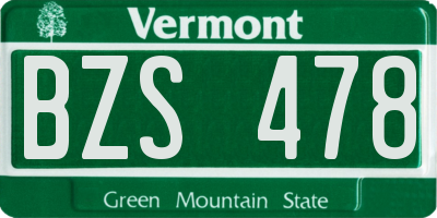 VT license plate BZS478