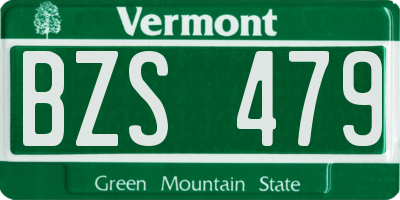 VT license plate BZS479