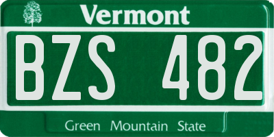 VT license plate BZS482