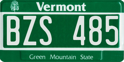VT license plate BZS485