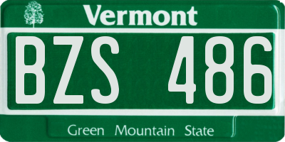 VT license plate BZS486