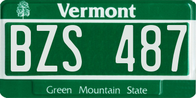 VT license plate BZS487