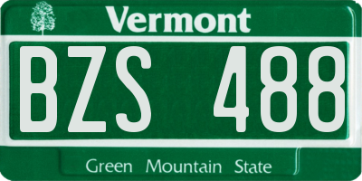 VT license plate BZS488
