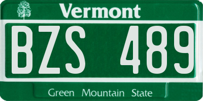 VT license plate BZS489