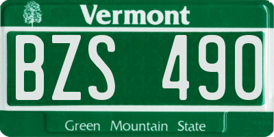 VT license plate BZS490