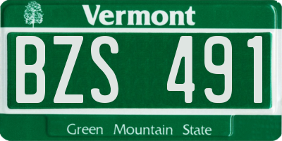 VT license plate BZS491