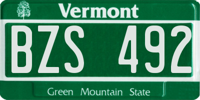 VT license plate BZS492