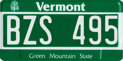 VT license plate BZS495