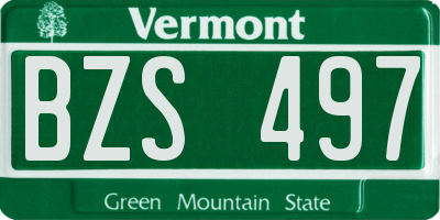 VT license plate BZS497