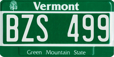 VT license plate BZS499