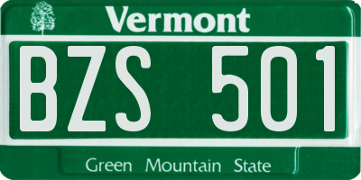 VT license plate BZS501