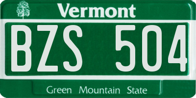 VT license plate BZS504