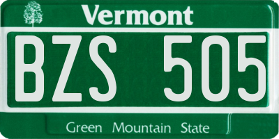 VT license plate BZS505