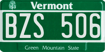 VT license plate BZS506