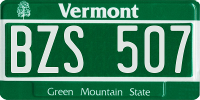 VT license plate BZS507