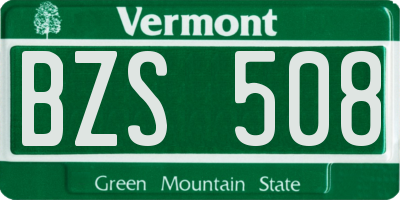 VT license plate BZS508