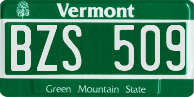 VT license plate BZS509