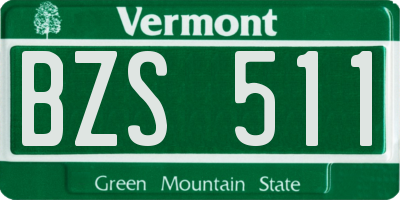 VT license plate BZS511