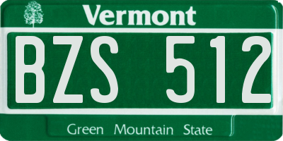 VT license plate BZS512