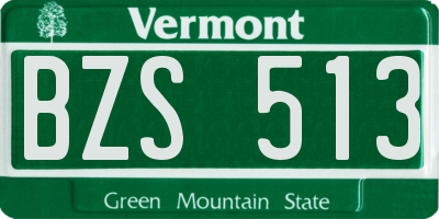 VT license plate BZS513