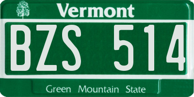 VT license plate BZS514