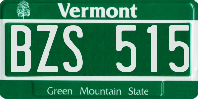 VT license plate BZS515