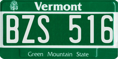 VT license plate BZS516