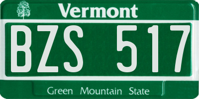 VT license plate BZS517