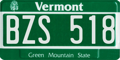 VT license plate BZS518