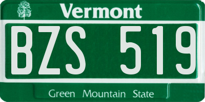 VT license plate BZS519