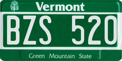 VT license plate BZS520