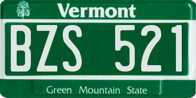 VT license plate BZS521