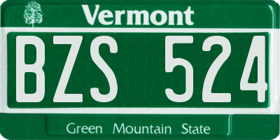 VT license plate BZS524