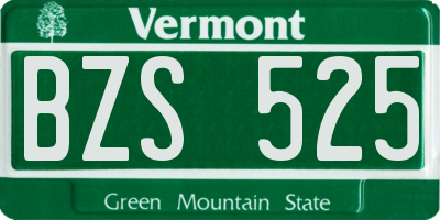 VT license plate BZS525