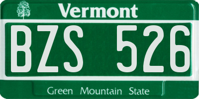 VT license plate BZS526