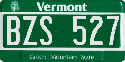 VT license plate BZS527