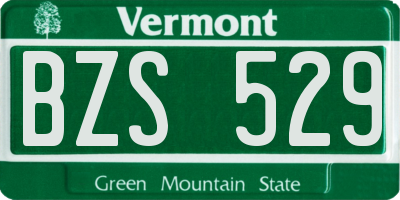 VT license plate BZS529