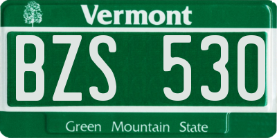 VT license plate BZS530