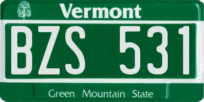 VT license plate BZS531