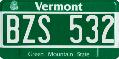 VT license plate BZS532