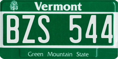 VT license plate BZS544