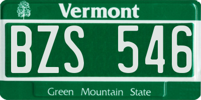 VT license plate BZS546