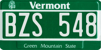 VT license plate BZS548